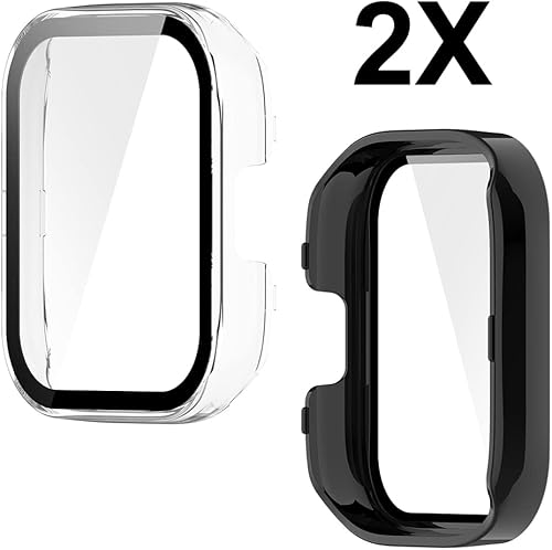Miniatura 7 de Paquete de 2 Funda con protector de pantalla de vidrio templado compatible con xiaomi redmi Watch 3, dureza 9H de 360, funda protectora ultrafina de