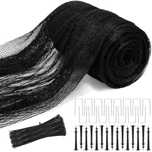 28x30 Ft Pond Nets for Outdoor Ponds, Pond Netting for Koi Ponds with 30pcs Stakes, Heavy Duty Mesh Leaf Net Cover for Protect Fish from Heron Birds Cats Predators