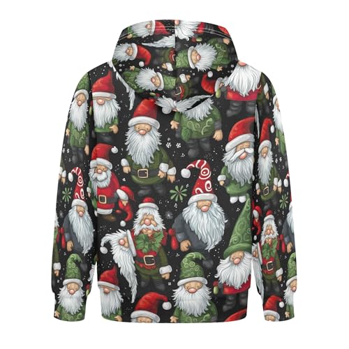 Kids Hoodies Sweaters Christmas Xmas Gnome Dwarfs Hooded Sweatshirts with Big Pockets for Boys Girls B04004452