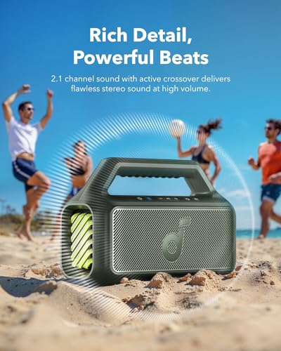 Soundcore Cassa Bluetooth Portatile Boom 2, 80W Booming Sound Con Subwoofer E Bassup 2.0, 24H, IPX7, Luce Led, USB-C, Eq Personalizzato, Per Esterni, Campeggio Spiaggia E Giardino - 3