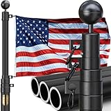 IIOPE 25FT Telescoping Heavy Duty Flag Pole, Extra Thick 11-Gauge Aluminum,True Glory Edition, Easy Setup for Outside House or Yard, with 3x5 USA Flag, Topper Ball & All Hardware-120 MPH Wind Tested
