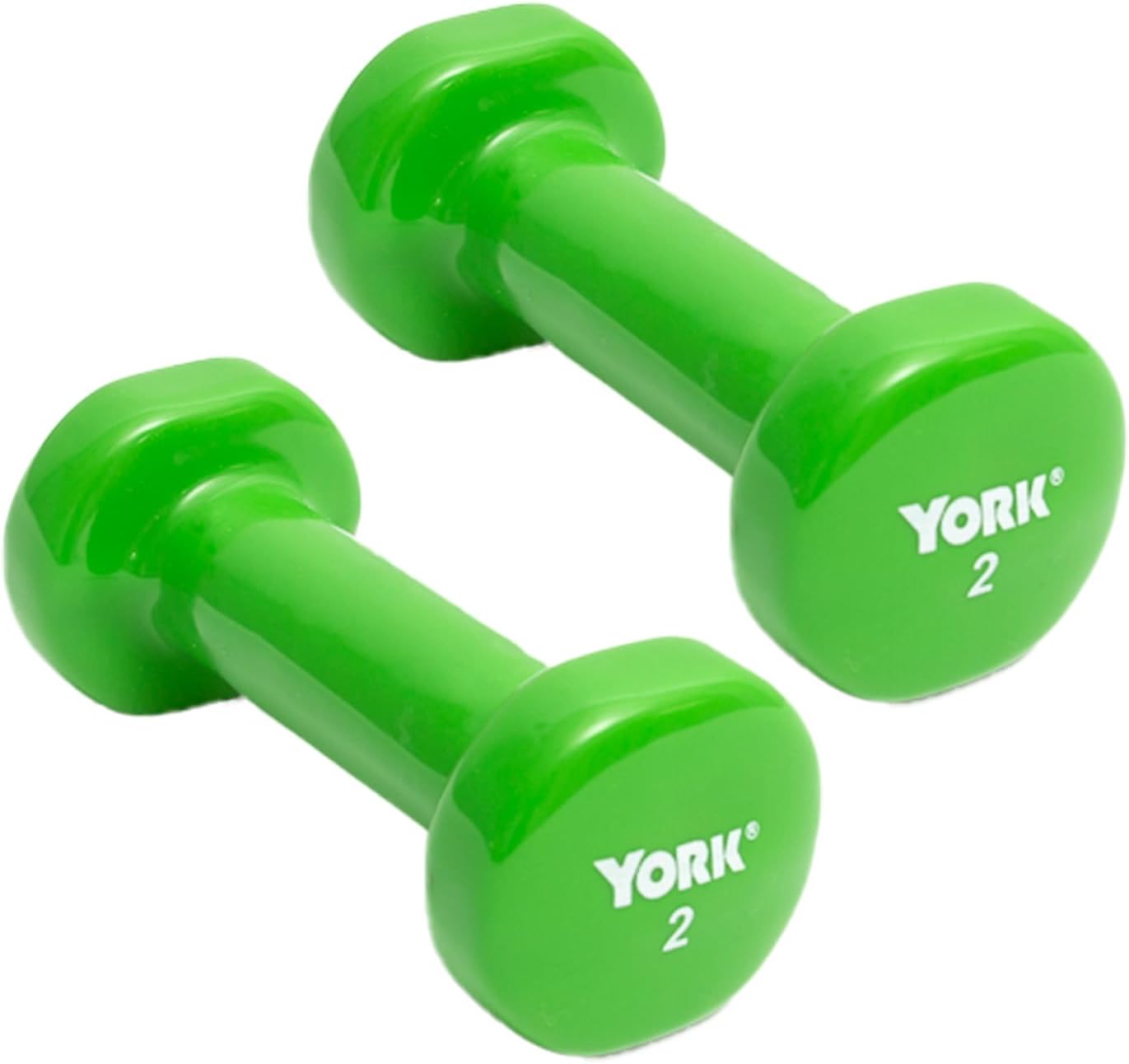 York Barbell Vinyl Coated Fitbell Dumbbell (1LB to 15LB, Pack of 1, 2, 4) | Durable Anti-Roll Anti-Slip, Multi-Color | Ideal for Arm Rows Squats Chest Presses Bicep Curls Walking Jogging & Yoga