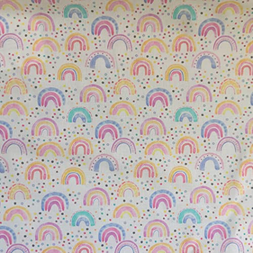 Tissu en coton imprimé numérique arc-en-ciel anti-décoloration 5m