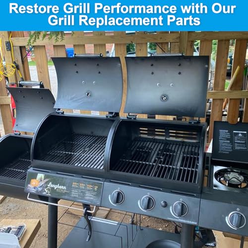 Grill Replacement Parts for Oklahoma Joe's Longhorn Combo Charcoal/Gas Smoker Grill 3 Burner 15202029 16202046 18202083 14201767 Cooking Grates, Heat Tents, Burners Parts for Oklahoma Joes Accessories by LS'BABQ - Used condition - Image 7