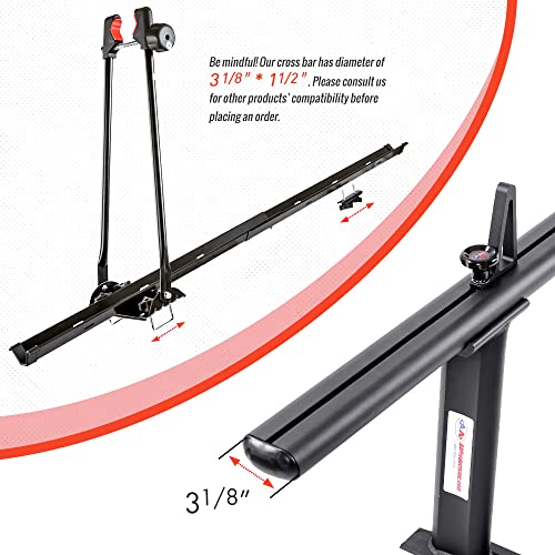 Image of Model APX2502-BLK Low-Profile Utility Aluminum Pick-Up Truck Ladder Rack with Load Stops