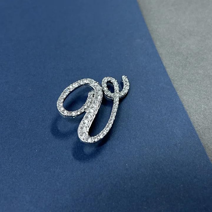 Image of Rhinestone Initial Brooch Pin for Women, Alphabet Gold Letter Brooch A-Z with Crystal, Metal Pin for Hat Bag Dress Suit Accessory for Men