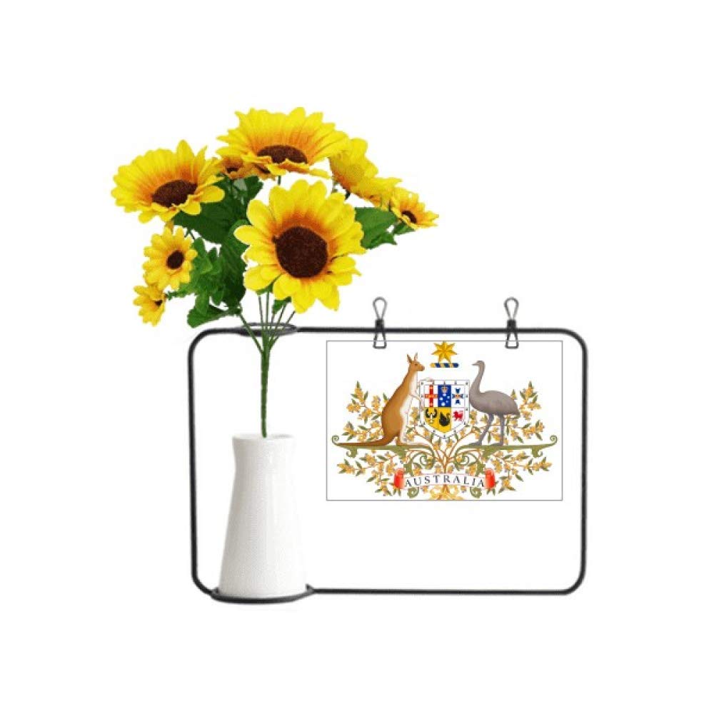 Tournesol artificiel en bouteille avec carte de voeux souvenir de Canberra