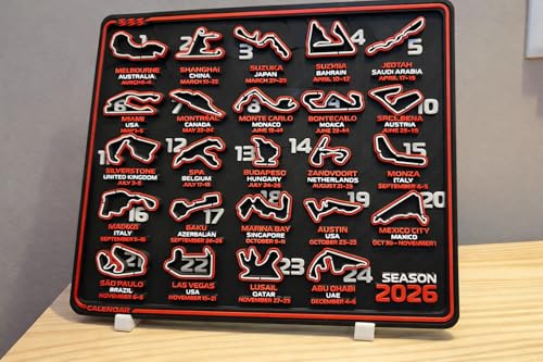 Calendario F1 2026 de 24 circuitos para decorar tu zona de simracing u oficina
