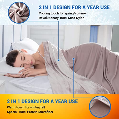 Topcee Cooling Blanket (90"x90"Queen Size) for Hot Sleepers and Night Sweats,100% Oeko-Tex Certified,Arc-Chill Q-Max >0.5 Cool Fiber,Ultra Cold Breathable,Comfortable, Hypo-Allergenic, All-Season.