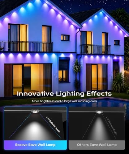 Ecoeve Permanent Outdoor Lights for House, 49ft Christmas RGB+IC Lights - image 5