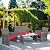 Shintenchi 4-Piece Outdoor Gray Wicker Patio Conversation Furniture Set, Rattan Patio Furniture Set with Weather Resistant Cushions and Tempered Glass Tabletop,Red