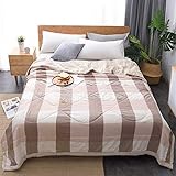 Chickwin Colchas de Patchwork Cubierta Cama Manta Funda de Poliéster Colchas de Primavera Verano Cubierta Cama Suave y Cómoda Manta Colcha Multiusos Sofa (Marrón,150x200cm)