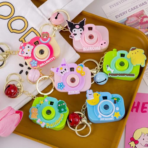 Image of Toy Imagine Cute Cartoon Projection Camera Keychain Mini 2-in-1 Projector Toy with Image Slide Show Cartoon Design Keyring for Kids Assorted Design (Pack of 8)