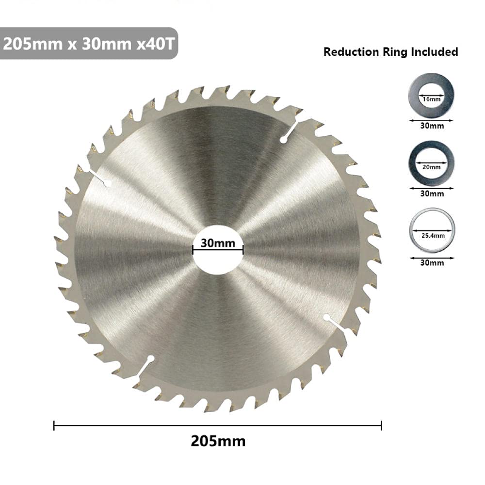 Piła tarczowa Piła tarczowa z węglików spiekanych TCT 205x30mm 24T 40T 48T do elektronarzędzi tarczowych cięcia drewna(205x30mm 40T)