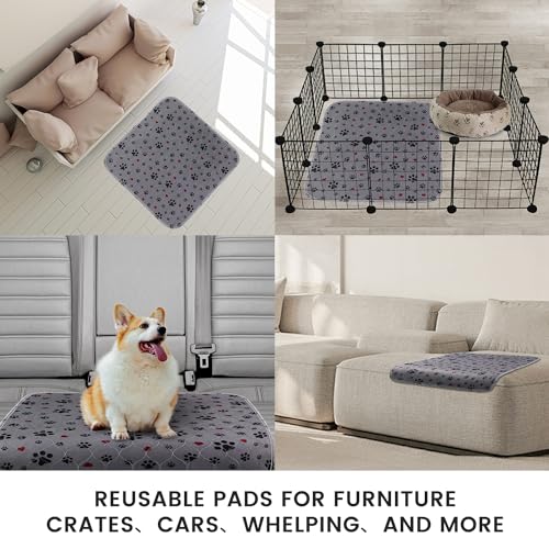 Image of Washable Pee Pads for Dogs,4 Pack Extra Large 24 inchx24 inch Super Absorbent Reusable Puppy Pads,Non-Slip 100% Waterproof Dog Pee Pads,Pet Training Pads for Couch, Crate,Potty Training,Floor