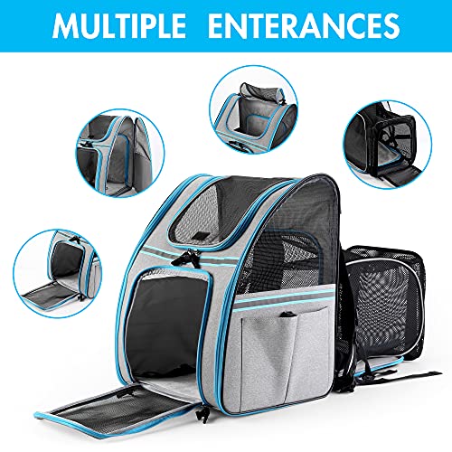 Expandable Pet Carrier Backpack - Soft Sided Cat Back Pack with Breathable Mesh for Small Dogs Cats, Collapsible Pet… - Image 5