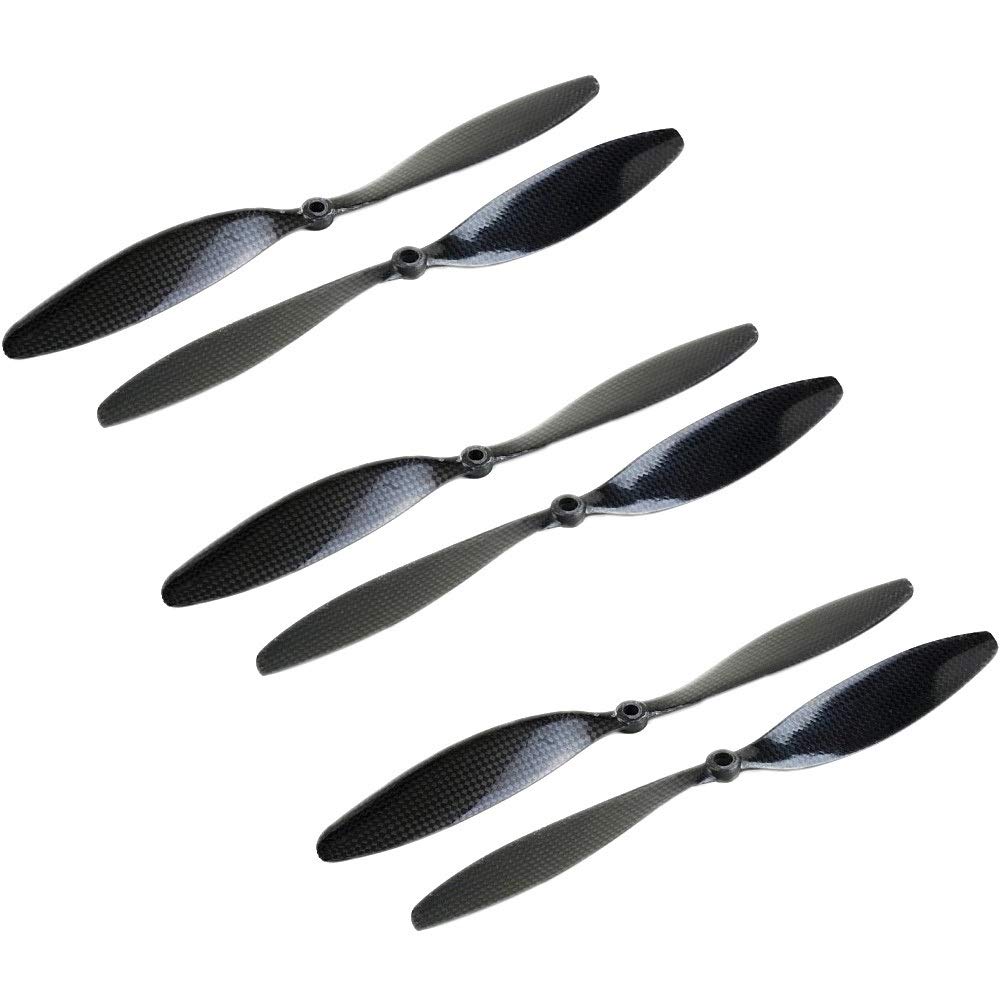 2 paia compatibili con pale CF for in fibra di carbonio 8045/1045/1047/1147/1238/1260/1245 compatibili con RC Quadcopter Hexacopter Multi Rotor UFO Sostituire la parte(1260 propellers)