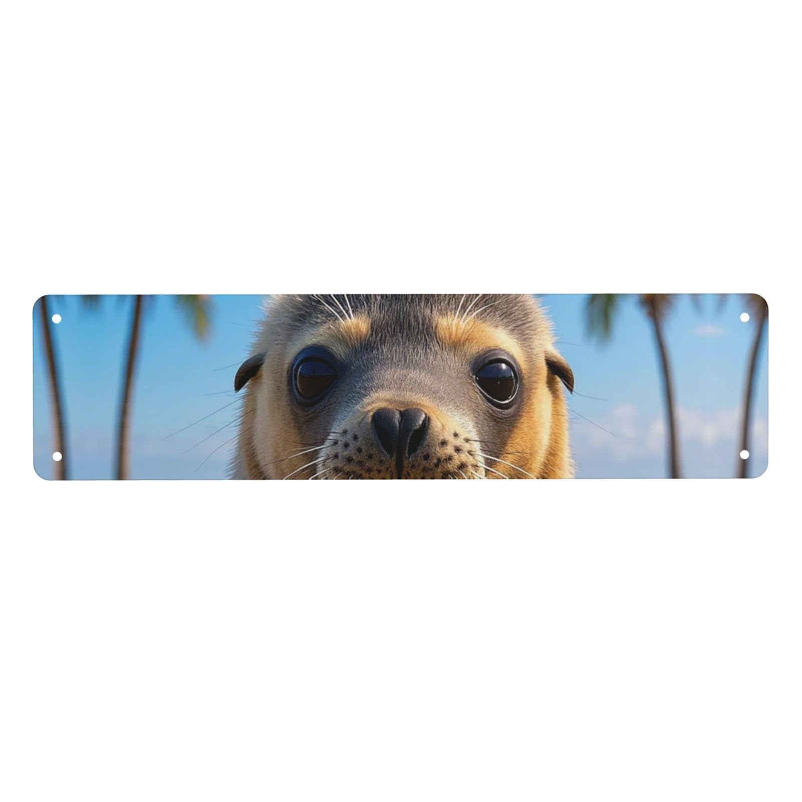 Vintage Metal Tin Signs Retro Garage Signs Stylish Wall Art Plaques for Home Decor Unique Poster 4x16 Inch Cute Sea Lion Metal Sign Outdoor Wall Decorations Gifts