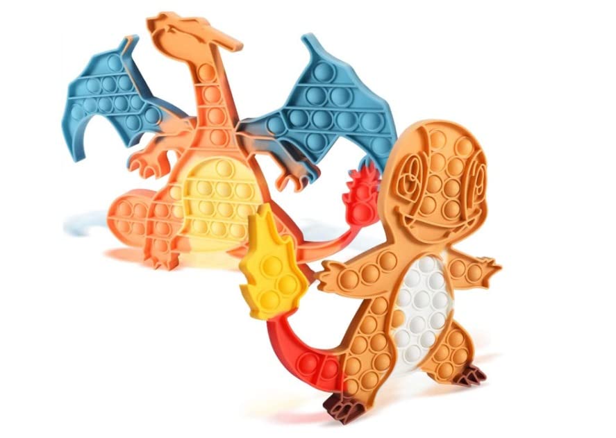 Grab Mantra 2-Piece Pop It Set of Cute Cartoon pop pushes Popper Fidget Sensory Toys for Boys and Girls, Stress Relief Giant pop Fidget Toys for Toddlers.(Dragon set)