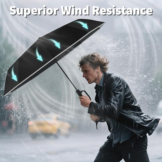 Image of Seniny Windproof Travel Umbrella, Automatic Umbrellas for Rain, Portable & Compact Umbrellas for Backpack, Strong UV for Protection, Folding Small Sun Umbrella for Car, Walking, Coral Pink, 38 inches