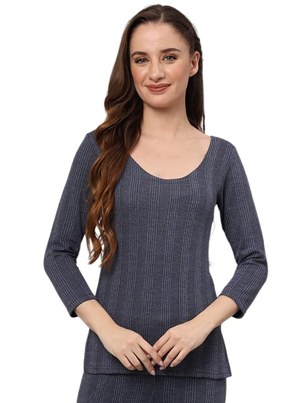 funahme FUNHAME Women's Low Neck 3/4 Sleeve Thermal Top with Stay Warm Technology-picture-31
