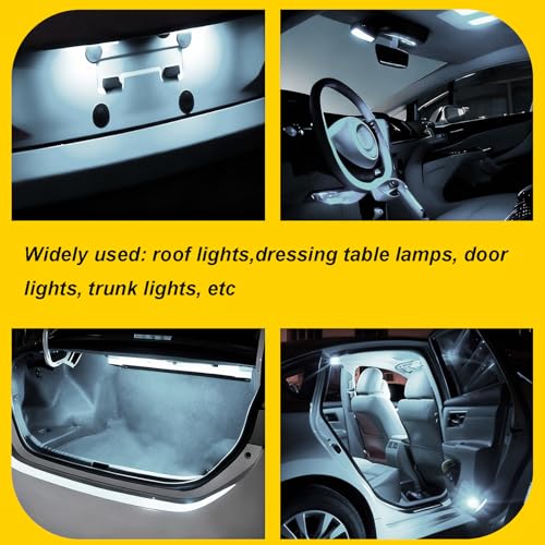 Kit de 10 luces LED para espejo y techo auto 12V blanco miniatura 5