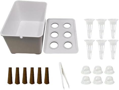 Indoor System Self-Watering Grower Kit with Sprout Cups for Herbs Plants Space Saving Garden Box for Home Kitchen Apartment White Black GreenBlack water tank