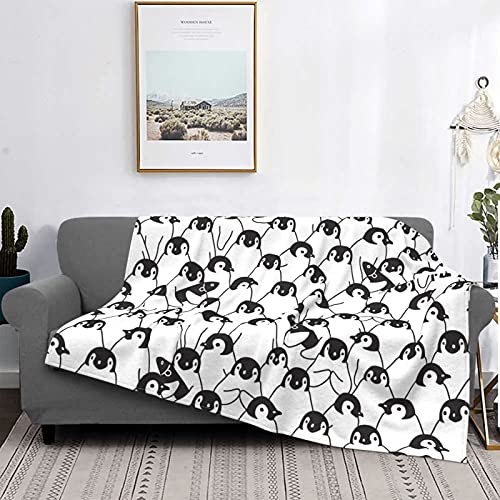 Funny Penguin Flannel Reversible Throw Blanket Fuzzy And Soft Fleece Bed Blanket 50 40/60 50/80 60 Inches #TOP26
