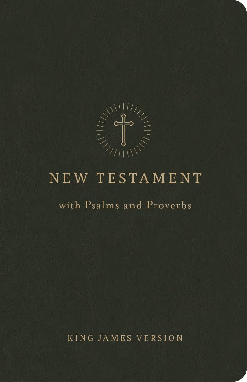 KJV Pocket New Testament with Psalms and Proverbs, Olive LeatherTouch