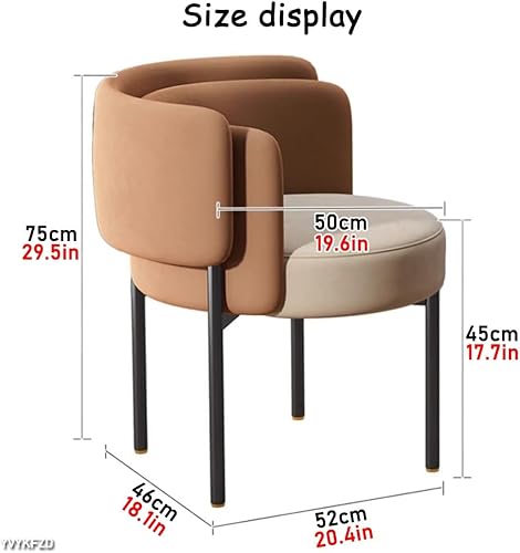 Miniatura 3 de YVYKFZD Juego de sillas de comedor de ocio, sillas de cocina con respaldo curvado y patas de metal, silla de comedor tapizada, silla auxiliar cómoda
