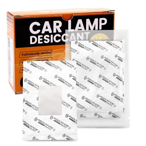 Wisesorb 10 Packs 10 Gram Headlight Desiccant with Adhesive, High Absorption Anti-Fog Moisture Packs for Remove Moisture from Car Headlamp & Taillights, All Vehicle Lamps