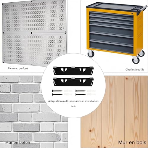 Support pour meuleuse d'angle mural avec double crochet de câble et rack pour 2 outils - 5