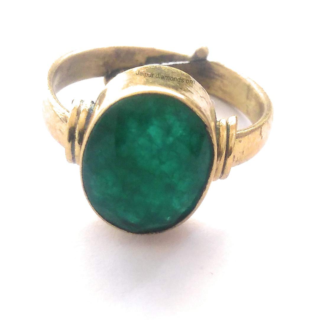 Certified Emerald Panna 6.5 Carat or 7.25ratti Panchdhatu Gold Plating Astrological Ring for Men & Women