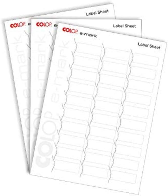 COLOP e-mark Label Sheets | 153559 | x10 Sheets of 30 Self-Adhesive Labels