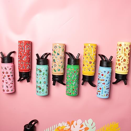Image of BJPKPK Insulated Water Bottle, 18oz Stainless Steel with Straw Lid