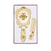 Nerien Antique Mirror Comb Set Vintage Metal Handheld Makeup Mirror with a Comb Russian Style Embossed Rose Hand Mirror Travel Portable Foldable Mirror Decorative Tabletop Stand Mirror Gold-1