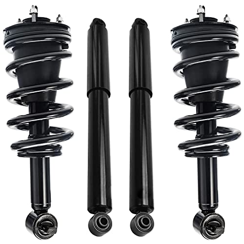 Image of Detroit Axle - 4WD Struts Shocks for 2014-2018 Chevrolet Silverado 1500 GMC Sierra 1500, 2 Front Ready Struts w /Coil Springs Assembly 2 Rear Shock Absorbers Replacement Suspension Kit