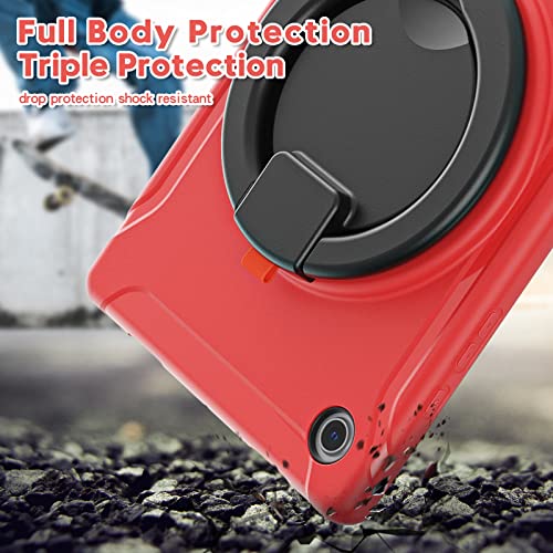 Coque robuste rouge Samsung Tab A8 avec support pivotant 360 - 3