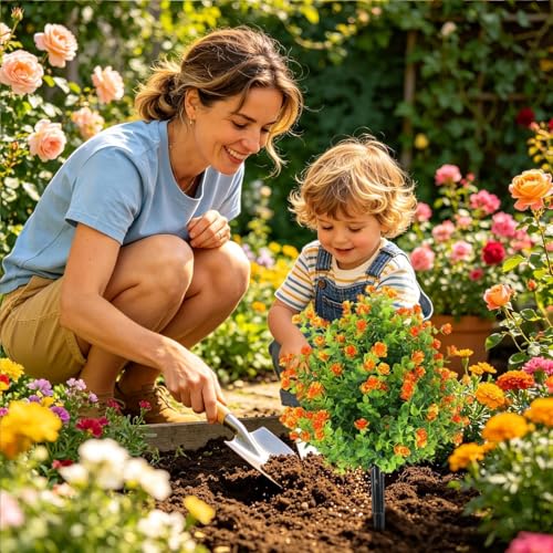 Fleurs artificielles pour extérieur terrasse composition florale été et printemps