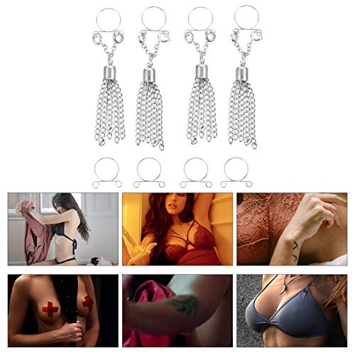 2 pares de anéis falsos para mamilo com clipe para mamilo e grampos para mamilo sem piercing para ma