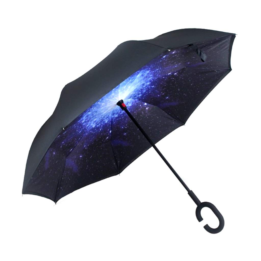Zyj stores Weatherproof Umbrella Reverse Umbrella Folding Double Layer Men Self Standing Women Umbrella Upside Down (Color : Y)
