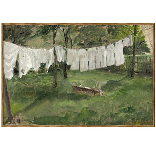 InSimSea Framed Wall Art for Living Room Vintage Laundry Room Art 16x24in