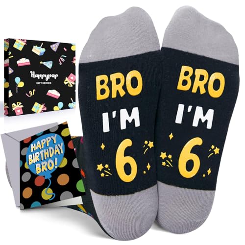 HAPPYPOP 6th Birthday Gifts Ideas - Socks for Kids Age 6, Gifts for Six Year Olds, Happy Birthday Gift Box with Greeting Card