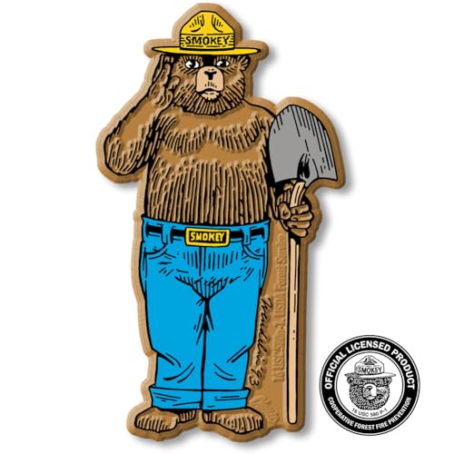 Imán Smokey Bear de goma 3D vintage 2.5 x 4.4 pulgadas