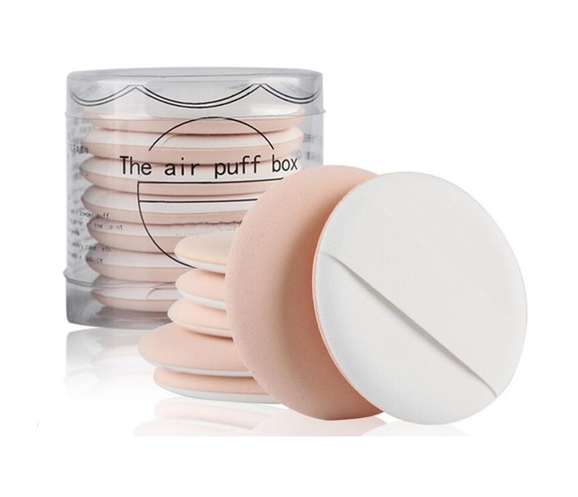 1Set(7PCS) Multifunctional Air Cushion Sponge Makeup Tools Makeup Sponge Powder Puff Wet and Dry Dual-Use Makeup Sponge With Box for BB CC Cream Liquid Foundation (Beige)