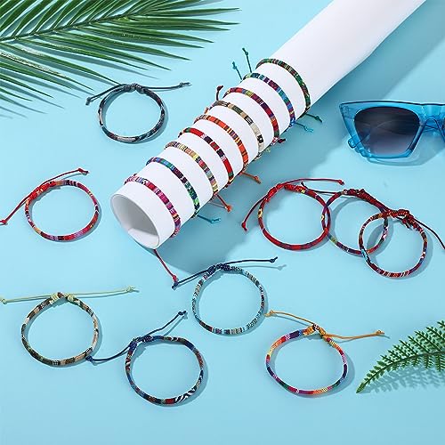 Kigeli 200 Pcs Boho Surfer Bracelets Bulk for Men Women Unisex Handmade Braided Bracelet Adjustable Surfer Ankle Waterproof Beach Bracelet String Rope Jewelry for Adults Teen3