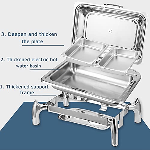 YQJY Chafing Dish Speisenwärmer Buffetwärmer Wärmebehälter 9l 220v 400w Edelstahl Wärmebehälter Speisenwärmer… – Bild 3
