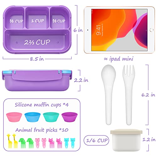 Qqko DJ-PURPLE Bento Lunch Box With 4 Compartments thumb #1