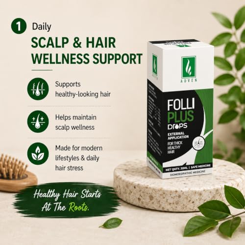 Image of Folli Plus External Scalp Vitality & Hair Root Care Drops | Homoeopathic Hair Solution for Scalp Wellness, Root Care & Routine Support | 2 x 30 ml