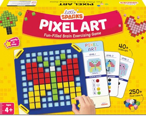 Image of Smartivity Pixel Art Puzzle - Educational Toy for Kids 4-8 Years I Build 40+ Creative Brain Puzzles - Jelly Fish, Car, Boat, Umbrella, Flower etc. I Birthday Gift for Boys & Girls 4-8 Years